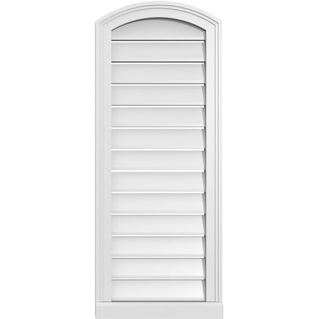 Ekena Millwork Arch Top Surface Mount PVC Gable Vent w/ 2"W x 2"P Brickmould Sill Frame, 16"W x 38"H GVPAR16X3803SN